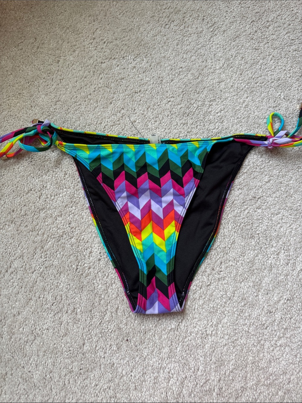 Forever 21 Multicolor Chevron Tie-Side Bikini Bottoms